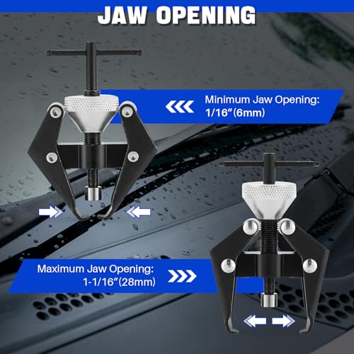 DASBET Battery Terminal and Wiper Arm Puller, Wiper Arm Battery Terminal Bearing Remover Puller Tool Heavy-Duty Arm Bearing Remover Puller Repair Tool Kit 6-28 mm