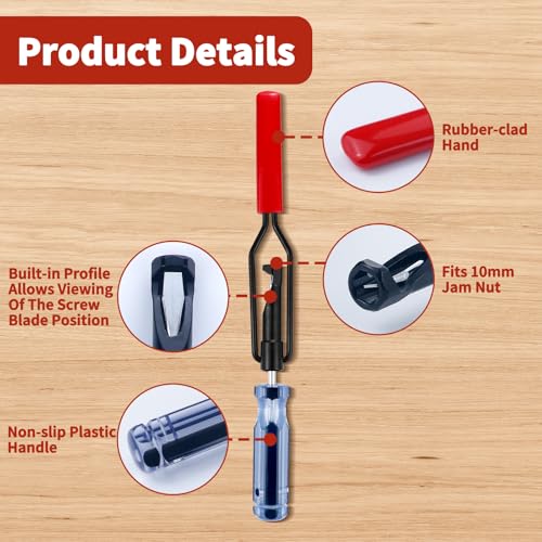 10mm Valve Adjustment Tool Jam Nut, Slotted Valve Grinding & Lapping Tool, Valve Adjusting Stud, Jam Nuts with Window Cut Out for Positioning, for Honda Toyota and Other Japanese Auto Vehicle Engine - size: 10 mm
