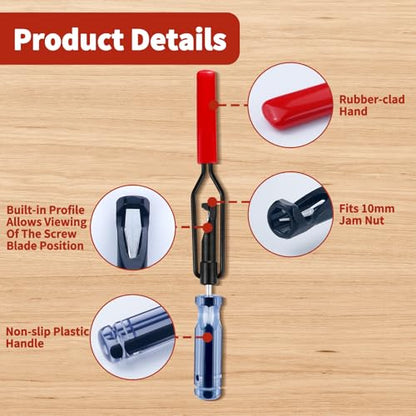 10mm Valve Adjustment Tool Jam Nut, Slotted Valve Grinding & Lapping Tool, Valve Adjusting Stud, Jam Nuts with Window Cut Out for Positioning, for Honda Toyota and Other Japanese Auto Vehicle Engine - size: 10 mm