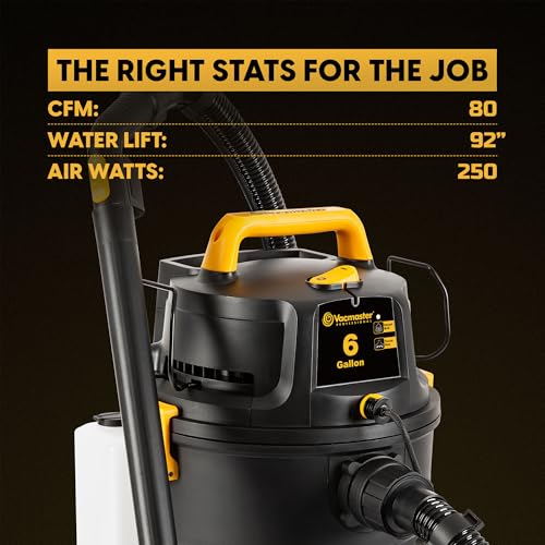 Vacmaster VK609PFR 0201 6 Gal 5.5 PHP 3-in-1 Wet/Dry/Upholstery Shampoo Vac - size: 6-Gallon