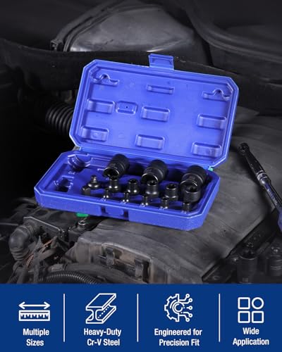 WORKPRO 17 PCS Female E-Torx Socket Set, E4-E24, CR-V Steel | 1/4",3/8",1/2" Drive, Inverted Torx, Storage Case, for Auto & Engine Repair