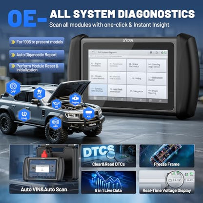 XTOOL IP819 V2.0 Bidirectional Scan Tool, AI Assisted Car Scanner Diagnostic Tool with 39+ Resets, Full System, FCA, CAN FD/DOIP, EPB/ABS/Throttle/Crank Sensor Relearn, 3-Year Free Updates