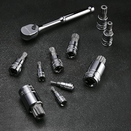 EPAuto 10-Piece XZN Triple Square Spline Bit Socket Set - size: Triple Square- 10 Pieces
