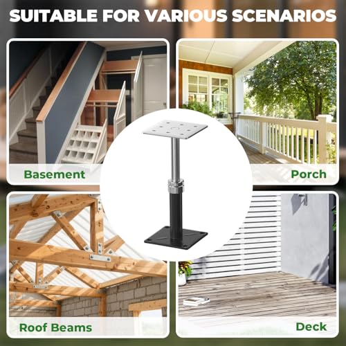 4PCS House Joist Jacks for Leveling, 11" - 16" Height Adjust Range, Adjustable House Floor Jacks for Lifting, Telescoping Screw Jacks for Temporary Support - 11000 lbs Max Load Capacity - size: 11-16in Black
