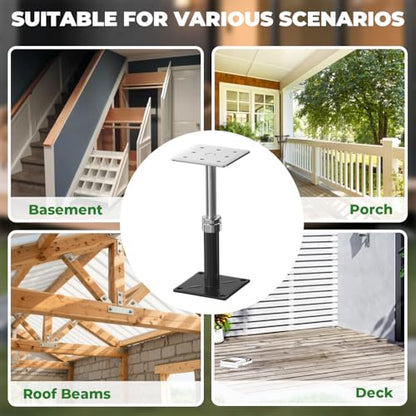 4PCS House Joist Jacks for Leveling, 11" - 16" Height Adjust Range, Adjustable House Floor Jacks for Lifting, Telescoping Screw Jacks for Temporary Support - 11000 lbs Max Load Capacity - size: 11-16in Black