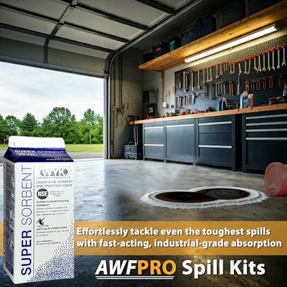 AWF PRO Portable Economy Universal Spill Kit, 25 Pieces | Perfect for Trucks, Restaurants, Vehicles, & Homes, Includes Durable Storage Bag, Sorbent Socks & Pads, & Accessories - size: Economy Spill Kit