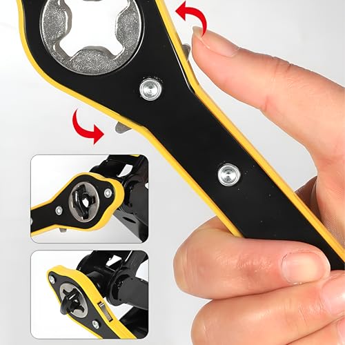Car Jack Ratchet Wrench, Labor-Saving Long Handle Automotive Scissor Lug Wrench, Forward Reversal Knob Vehicle Lift Speed Jack Ratchet Tool, Universal for Truck Motorcycle SUV