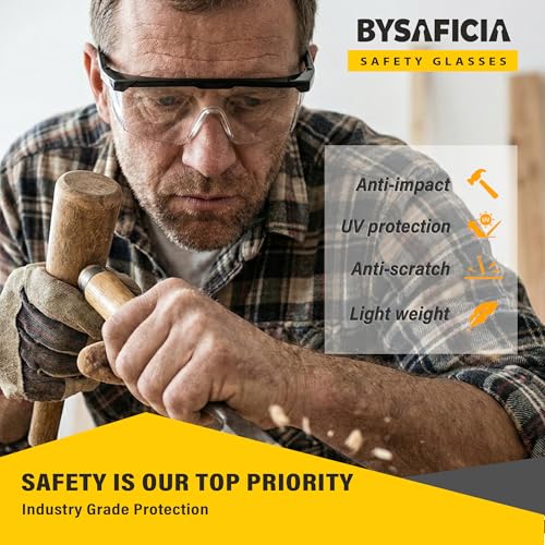 12 Pack Safety Glasses Bulk Anti-Fog, Adjustable Temple Safety Goggles, UV Protection Scratch Resistant Polycarbonate Lens, Protective Eyewear with ANSI Z87.1 for Construction, Lab, Outdoor Work