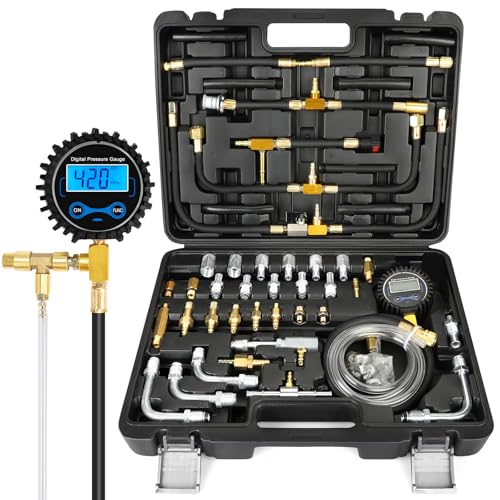 Digital Fuel Injection Pressure Tester Kit - Fuel Pressure Gauge 0-300 PSI for Petrol Engine Fuel Pressure Test Kit Automotive Test Tool Kit - size: Digital