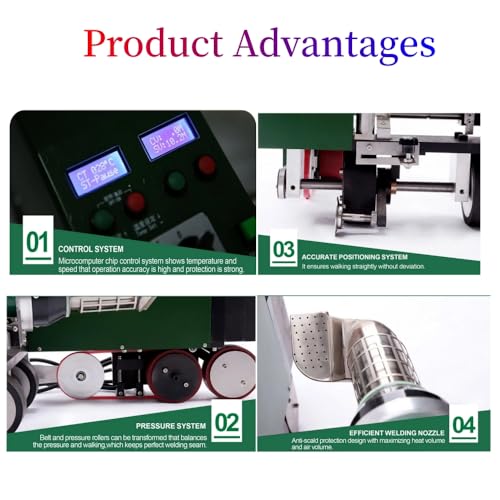 230V 4200W TPO Waterproof Coil Hot Air Welding Machine Roof PVC Edge Sealing Electric Fusion Welding Automatic Crawling Welder Membrane Edge Welding 40mm - size: 230V welder with 120V heat gun set