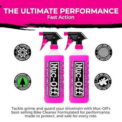 Muc-Off Nano Tech Bike Cleaner 1L | Biodegradable Formula, Safe on Carbon Fibre and All Surfaces | Breaks Down Dirt on a Molecular Level - size: 33.8 Fl Oz (Pack of 2)