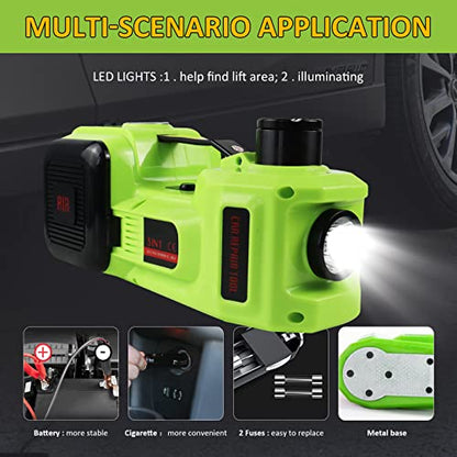 Electric Car Jack Kit 5Ton 12V Car Jack(Lifting Range: 6.1~20.86 inch) with Impact Wrench Tire Inflator for SUV MPV Sedan Truck Change Tires Garage Repair and Emergency Tire Change - color: Jack+Wrench+Air Pump