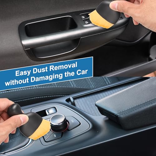 HARFINGTON Car Interior Cleaning Brush Soft Bristles Auto Detailing Brushes Automotive Dusting Bush Car Duster for Dashboard Air Vent Leather