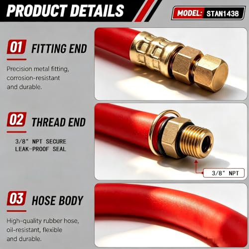 3/8" NPT Oil Drain Extension Hose Replaces STAN1438 1723165SM 116-4924, Leak Free Oil Change Tube Compatible with Briggs & Stratton Kohler Tecumseh Riding Mower Small Engines (2 Pack)
