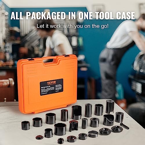 VEVOR Ball Joint Press Kit, 25 pcsTool Kit, C-Press Ball Joint Remove and Install Tools, for Most 2WD and 4WD Cars, Heavy Duty Ball Joint Repair Kit for Automotive Repairing - style: 25 PCS