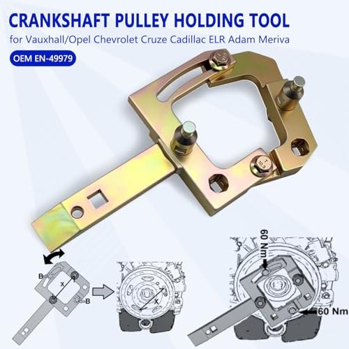 ZKTOOL EN-49979 Crankshaft Pulley Holding Tool for Vauxhall/Opel Chevrolet Cruze Cadillac ELR Adam Meriva - Securely Remove Crankshaft Pulley Bolts