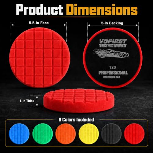 8 PCS 5.5 Inch Buffing Pads, Polishing Pad Kit with Foam Sponge Pad and Wool Buffing Pad for Car Buffer Polisher, Cutting, Compounding and Waxing - size: 5.5 - Inch