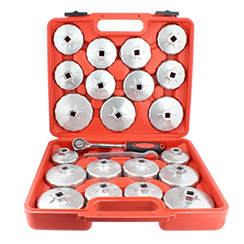 ABN 23 Piece Oil Filter Cap and 1/2in Socket Wrench Removal Tool Set