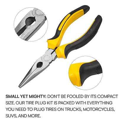 Boulder Tools Compact Tire Repair Kit with Molle Storage Pouch. Heavy Duty Universal Tire Plug Kit, Ideal for Motorcycle, ATV, Overlanding Gear, and Car Essentials - Reliable Roadside Tool Kit