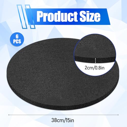 6 Pack Oil Drain Splash Pad 15 inch Round Drain Pan, Black | Splash Pad for Oil Car Changing Oil Transmission Drains Pan Oil Change Pans Oil Mat for Automotive Repair and Technicians