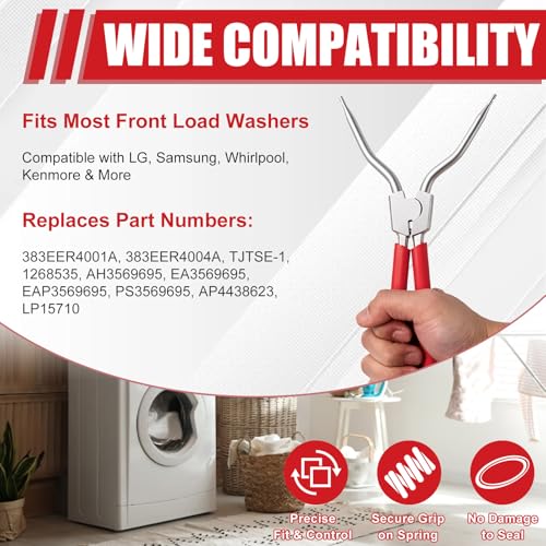 383EER4001A Spring Expansion Tool Compatible with LG Washing Machine | Washer Inner/Outer Tub Spring Removal Tool Replacement, Spreads to 4.1" - color: Red(2" to 4.1")