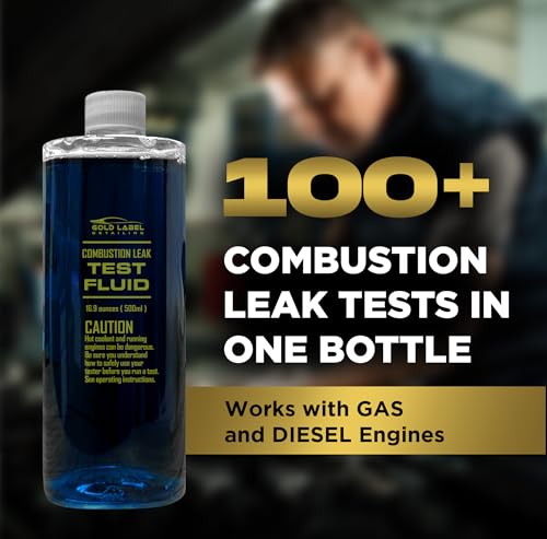 Gold Label Combustion Leak Test Fluid – 500ml (16.9 oz) | Head Gasket Tester Liquid for Gas & Diesel Engines | 100+ Tests | Fast Leak Detection for Cracked Heads, Blocks, Gaskets - style: Fluid (16.9 oz)