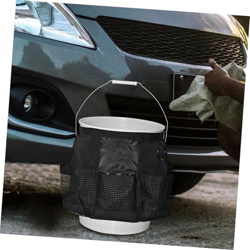 PRETYZOOM 5 Gallon Bucket Tool Organizer Multiple Pockets Sturdy Storage Bag for Car Wash and Garden Tools Compatible Standard Buckets for Outdoor Fishing and Camping