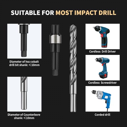 M11X1.25X28.2MM Thread Repair Kit with Insert HSS Drill, Tap, Counterbore, Installation Driver, Metric, 10PCS Stainless Steel Insert M11X1.25X28.2MM