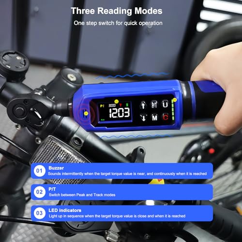 1/4" Digital Torque Wrench 0.33-22.1 Ft.lbs/0.45-30 Nm, Electronic Inch Pound Torque Wrench with 3/8" Adapter Extension Bar for DIY,Motorcycles,Bicycle,Car Buzzer Alarm, ±1% Accuracy 5 Units - size: 1/4" 0.33-22.1 FT.LB
