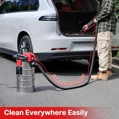 Shop-Vac 6 Gallon 4.0 Peak HP Wet/Dry Vacuum, Wall Mountable Shop Vacuum | Compact Shop Vac with Up to 20 ft Extra Long Hose & Accessories - Ideal for Jobsite, Garages, Car & Workshops - size: 6 gallon