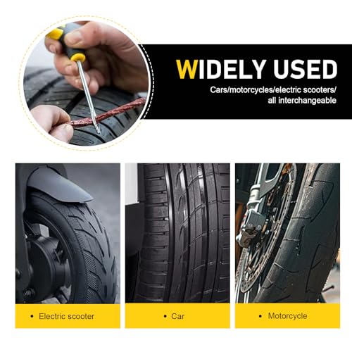 22 PCS Vacuum Tire Repair Tool Kit, DIY Tire Patching Set with Tire Repair Strips and Tools, Universal Tire Repair Kit for Car, Motorcycle Bicycle Tire Emergencies - size: 22 PCS