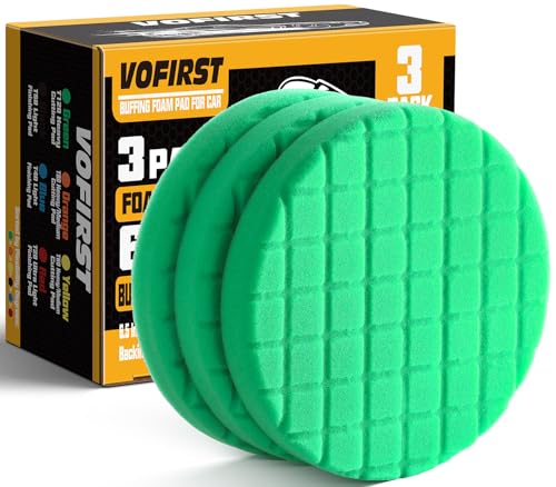 Polishing Pad 6.5 Inch, 3Pcs Green Heavy Cut Foam Buffing Pads for Car Buffer Polisher & Paint Correction - color: Green, size: 6.5 - Inch