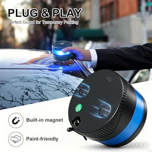 Magnetic Wireless Beacon Light, USB-C Rechargeable LED Strobe Lights for Truck, Mini Portable Flashing Emergency Safety Warning Light for Volunteer Firefighter POV Highway Hero IP67 Waterproof, Blue - color: Blue