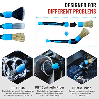 2 Pack Wall-mounted Spray Bottle Holder with Bottle and Brushes | Garage Bottle Organizer for Car Cleaning Detailing Tools,Abrasive Material Hanging Rail Car Beauty Shop Accessory