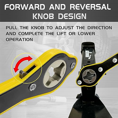TONDA Jack Ratchet Wrench, Auto Labor-Saving Lug Wrench for Scissor Jack, Forward and Reversal Knob Design