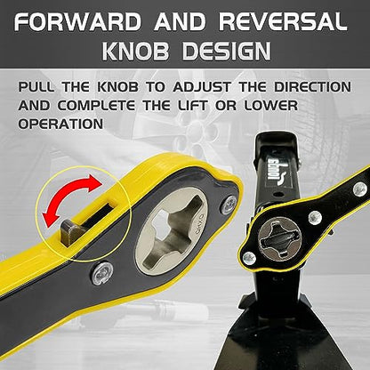 TONDA Jack Ratchet Wrench, Auto Labor-Saving Lug Wrench for Scissor Jack, Forward and Reversal Knob Design