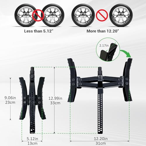 Wheel Chock Stabilizer with Rotatable Sides for RV Travel Trailer Tires, for Locking Tandem Wheels When Parked on Uneven Surfaces (2 Packs) with Ratchet and Password Locks，Black - color: Dark Black