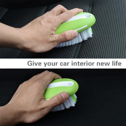 Carpet and Upholstery Cleaning Brush,Carpet Scrubber Stiff Bristle Detailing Scrub Brushes,Interior Leather Brush for Car and Home (Green) - color: Green