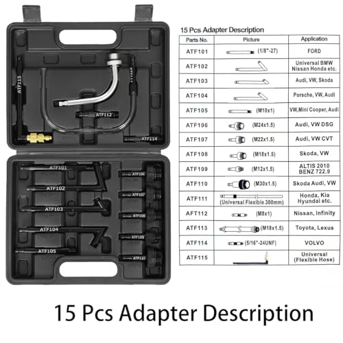 7.5L Transmission Fluid Pump Kit with 15 ATF Adapters, 2 Gallon Manual ATF Refill Kit,Transmission Fluid Transfer Pump (Black) - color: black