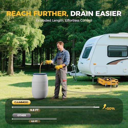 CAMMOO 20 Gal Electric Oil Drain Pan with Pump, Yellow | 110V 200W High-Flow Pump,9.8 FT Hose,Folding Handle,2 Locking Swivel Casters & 2 Directional Wheels - color: Yellow