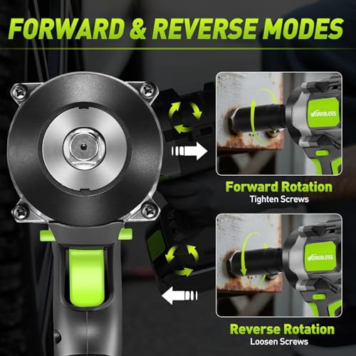 1/2 Brushless Cordless Impact Wrench Kit, Max 850Nm (630ft-Lbs) Lightweight Electric Impact Gun with Variable Speed, 1 Pack 20V 4Ah Battery, 4 Sockets for Home & DIY Project - style: 850N.m with 1 Battery