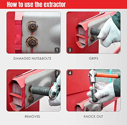 5 PCS 1/2” Twist Socket Set, 6-Point Sockets Nut and Bolt Extractor Tool Kit,Bolt & Stripped Lug Nut Remover Socket Tool for Damaged(17 mm, 19 mm, 21 mm, 22 mm) - color: 5 Pcs-1/2