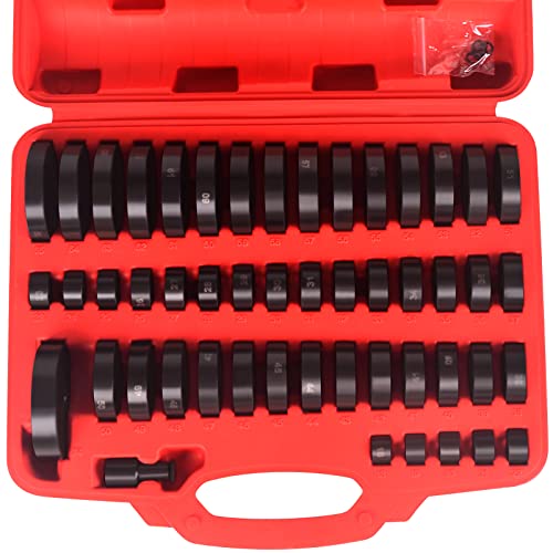52-in-1 Custom Bushing Driver Tool Set 52PCS Transmission Wheel Axle Bearing Race Seal Installer Seal Remover & Press Tool Kit Bush Removal Puller Bearing Press Tool Kit