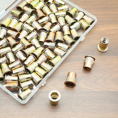115 Pcs 1/4-20 Rivet Nut, Zinc-Plated Carbon Steel - size: 1/4-20 (115 Pcs)