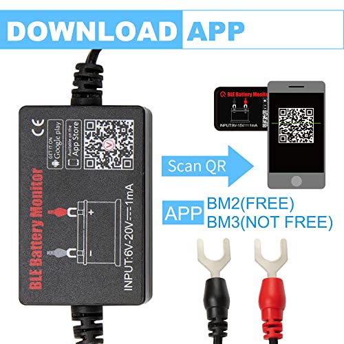Battery Monitor BM2 BM3 Bluetooth 4.0 Wireless Battery Tester 12V Automotive Battery Load Tester,Automotive Charging and Cranking System Monitor Digital Battery Analyzer for Android & iOS