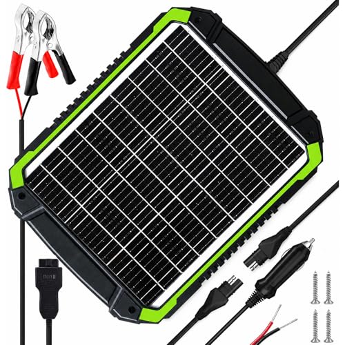 20W 12V Solar Battery Trickle Charger & Battery Maintainer | Built-in MPPT controller, IP65 waterproof, for 12V batteries in cars, boats, RVs, trailers, and motorcycles
