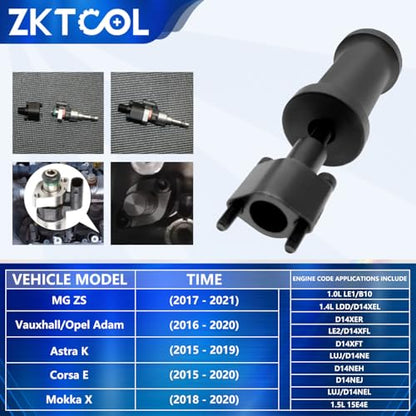 ZKTOOL Fuel Injector Puller Removal Tool - Compatible with GM, Buick, Vauxhall, Opel & MG Direct 1.0L, 1.4L, 1.5L Injection Petrol, OEM TEN00140 - color: Black