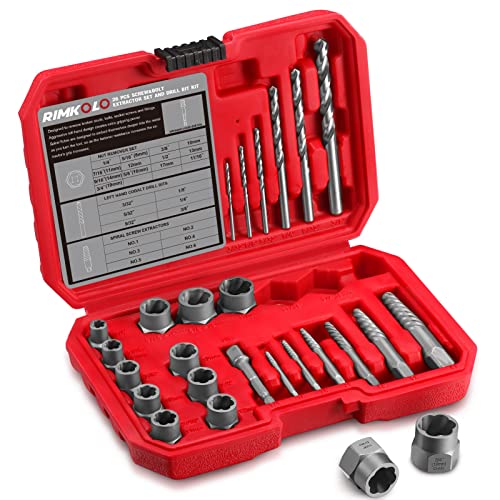 26-Piece Screw & Drill Bit Set, Multi-Spline & Bolt Extractors, Spiral Extractor for Broken Studs & Fittings - color: 26-PIECE