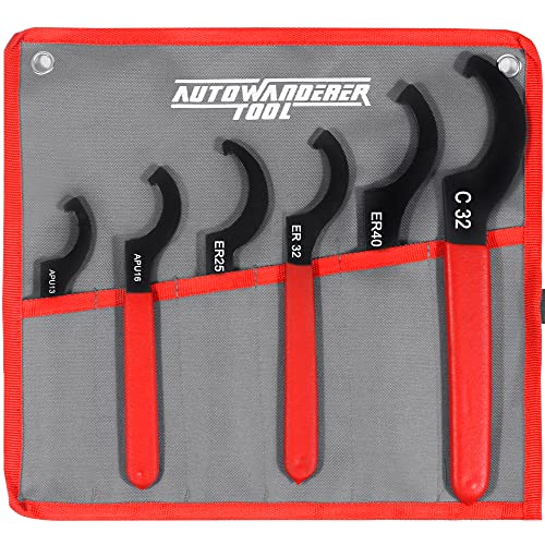 Universal Spanner Wrench Set 6Pcs Steel Adjustable Shock Wrench Coilover Spanner Motorcycle Coil Over Shock Adjustment Tool - size: 6 Pcs