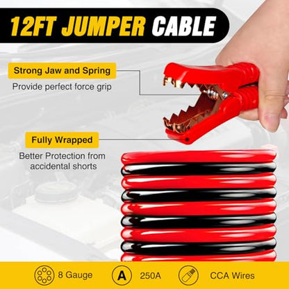 Nilight Car Emergency Kit with Jumper Cable, First Aid Kit Safety Assistance Tools for Travel Camping Outdoor Cars Truck SUV RV, Roadside Essentials with Flash Light - color: Essential Kit+ Tool Set+Tire Repair Fuse kit
